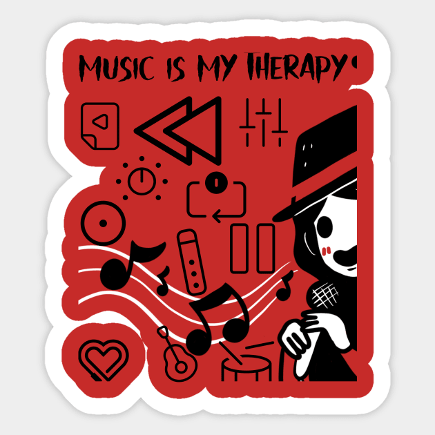 Music is therapy Sticker by AntoDesigns